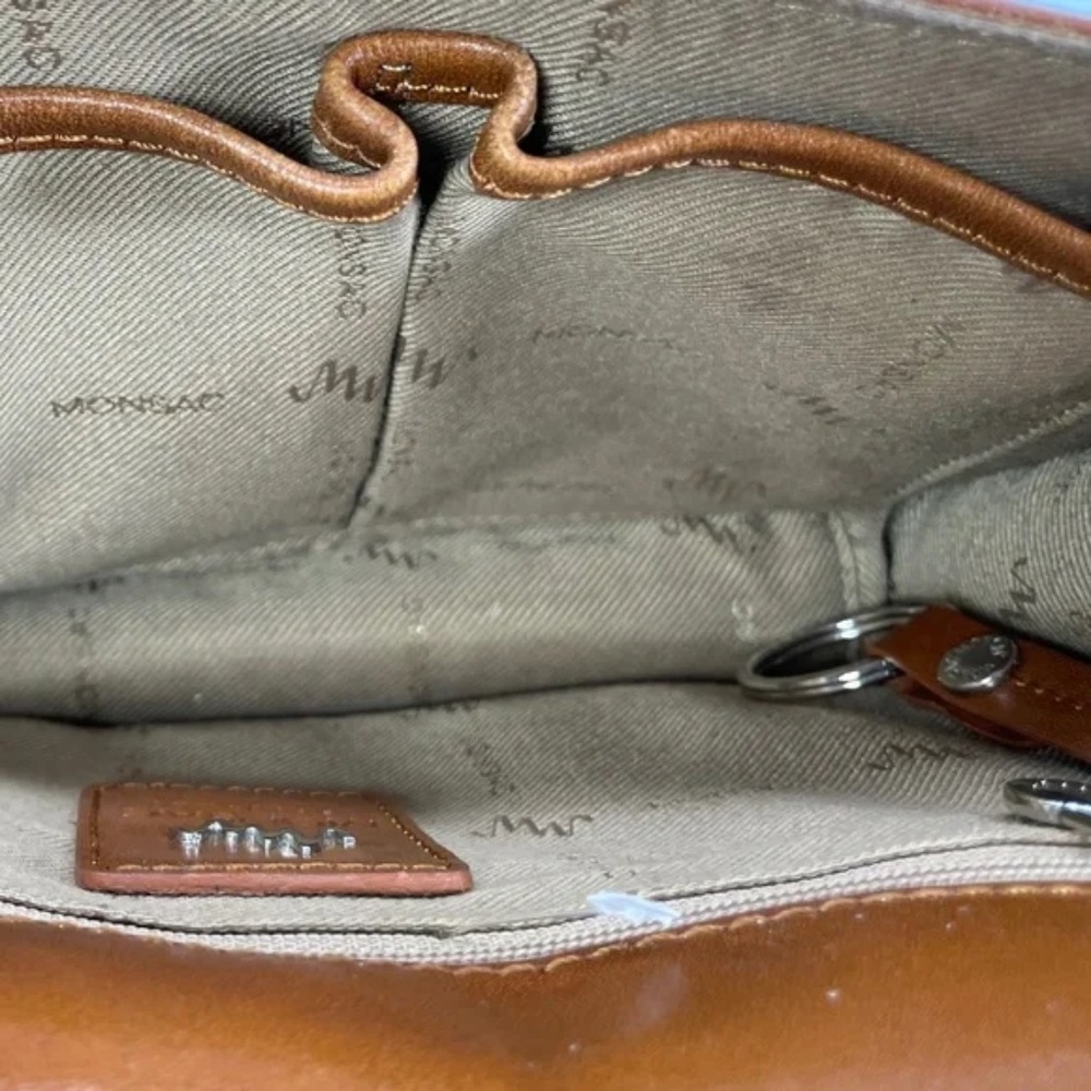Monsac Cognac/Brown Leather Purse/Clutch - Picture 6 of 7